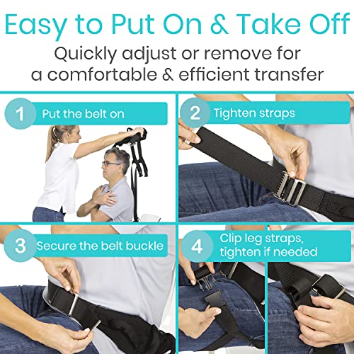 Vive Transfer Belt with Leg Loops Medical Nursing Safety Gait Assist