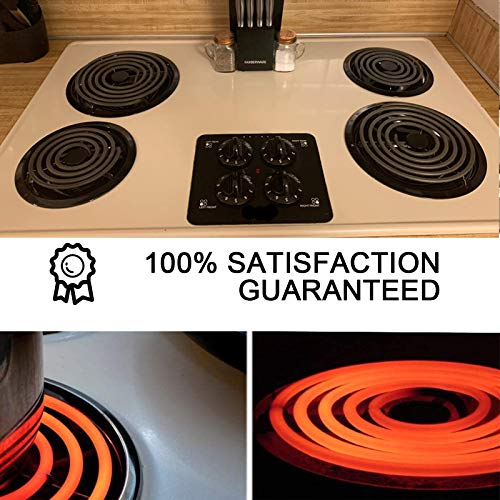 MP22YA Electric Range Burners Element Set (2pcs MP15YA 6\" & 2pcs MP21YA 8\") with 4pcs 330031 Receptacle Kit, Electric Stove Coil Burner for WhirlpooL Jenn-Air Maytag Kenmore MagicChef Admiral Stove