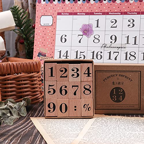 Dizdkizd 12 Pieces Wooden Rubber Stamps, Number 0-9 Decorative Multipurpose Wood Mounted Rubber Stamp Set For Diy Craft, Letters Diary And Craft Scrapbooking #TOP7