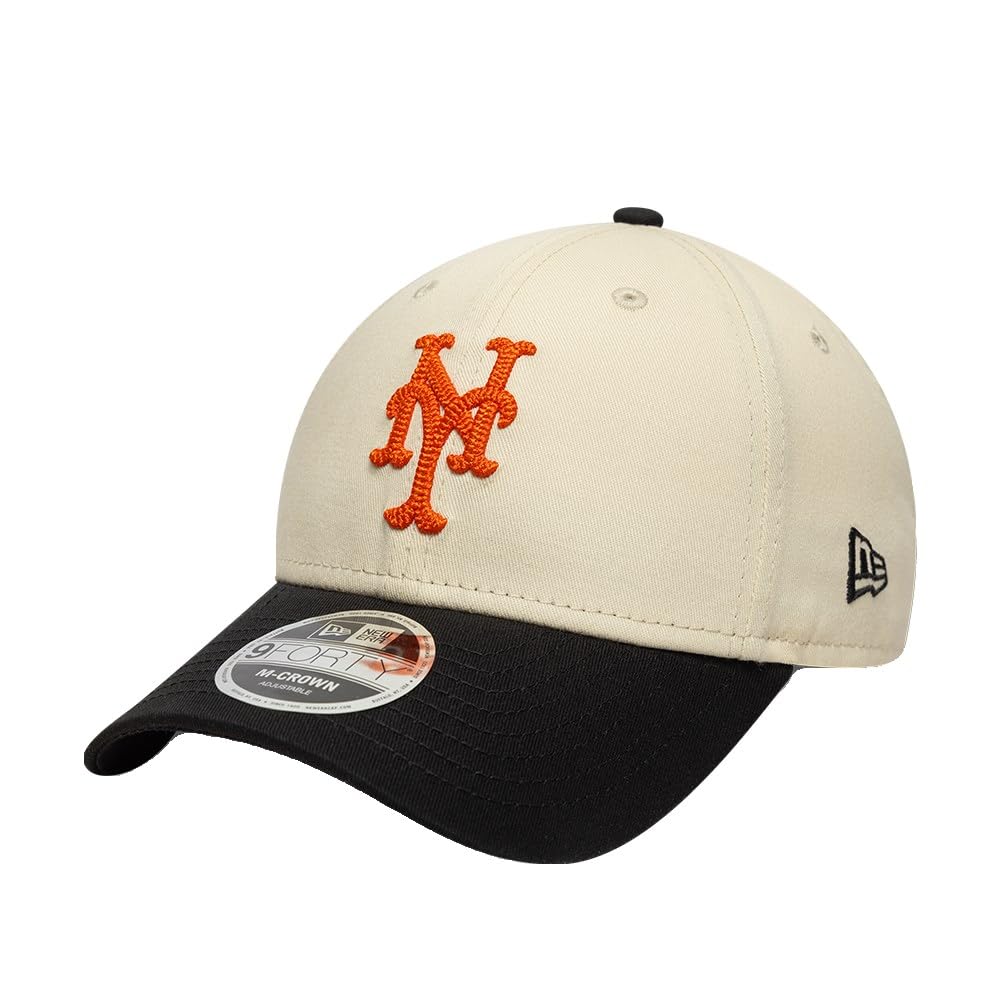New Era Unisex Light Beige Adult's 9Forty Side Script Mlb New York Mets Baseball Cap Hat