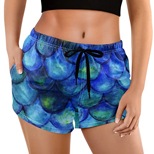 visesunny Floral Womens Casual Drawstring Shorts Summer Elastic Waist Comfy Loose Fit Shorts Pocketed Pants