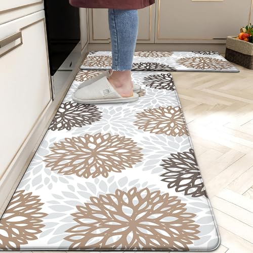 Kitchen Mats Set of 2 Cushioned Anti Fatigue Kitchen Rugs Non Slip Waterproof Kitchen Runner Memory Foam Kitchen Floor Mat Comfort Standing Mat for Sink,Office,Laundry by tubeamin - Used condition - Image 8