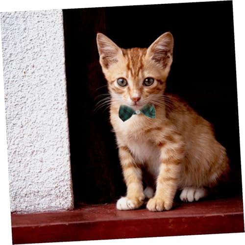 Collar para gato ajustable Yardwe con cascabel y lazo elegante pack de 3 piezas 8