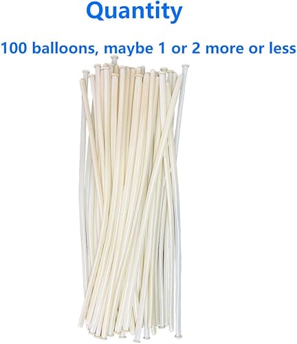 Miniatura 27 de 260 globos blancos largos y delgados, 100 globos largos para globos de animales, incluye lazos para arco