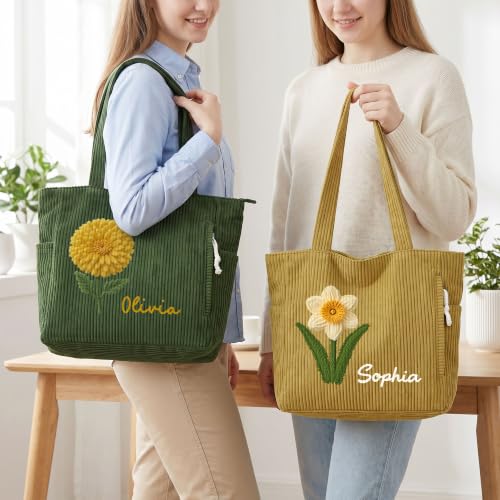 Bolso tote personalizado de flores para mujeres miniatura 4