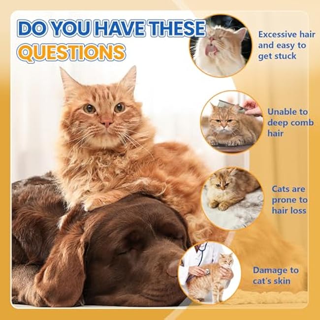 4 in 1 Cat Steam Brush for Shedding, Rechargeable Steam Pet Brush for Dog and Cat, Anti-Static, Massage, Cleaning, Shedding & Combing All In One!(Brown)-ScKXGOgZ