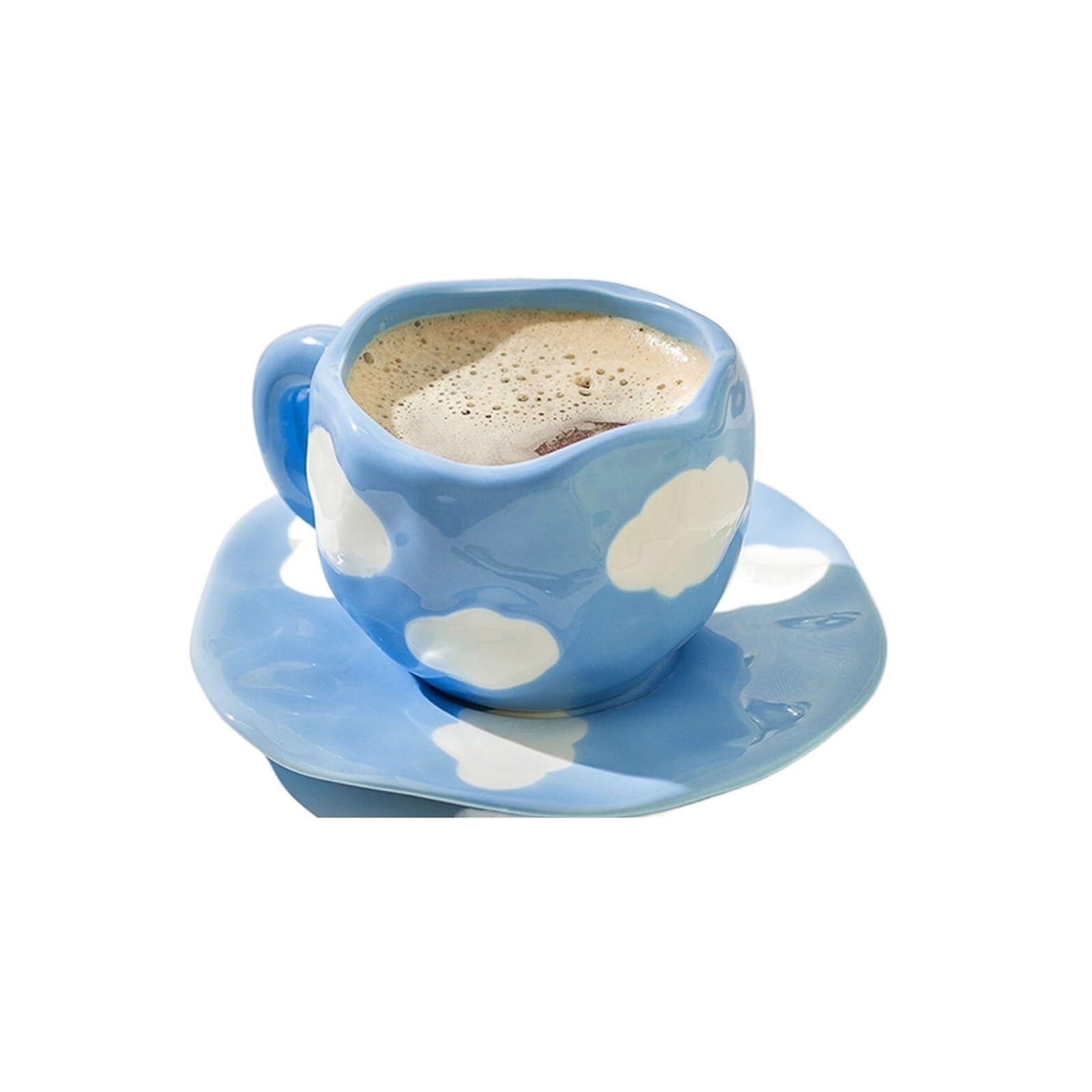 Tazas de cafe Taza de café de cerámica con flores pintadas a mano, taza de oficina en casa con plato, cuchara, desayuno, jugo de leche, taza con asa de té, juego de vasos Taza de café ( Color : 1 )