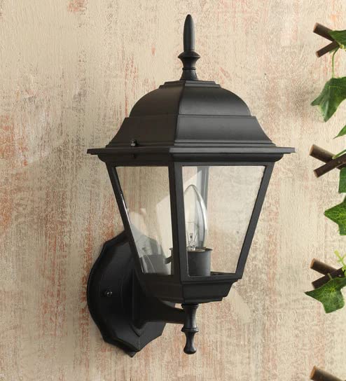 Image of B22 Holder Cast Aluminium Black Matte Finished Standard Garden Light Wall Illumination for Patio, Porch & Balcony (Pack of 1)