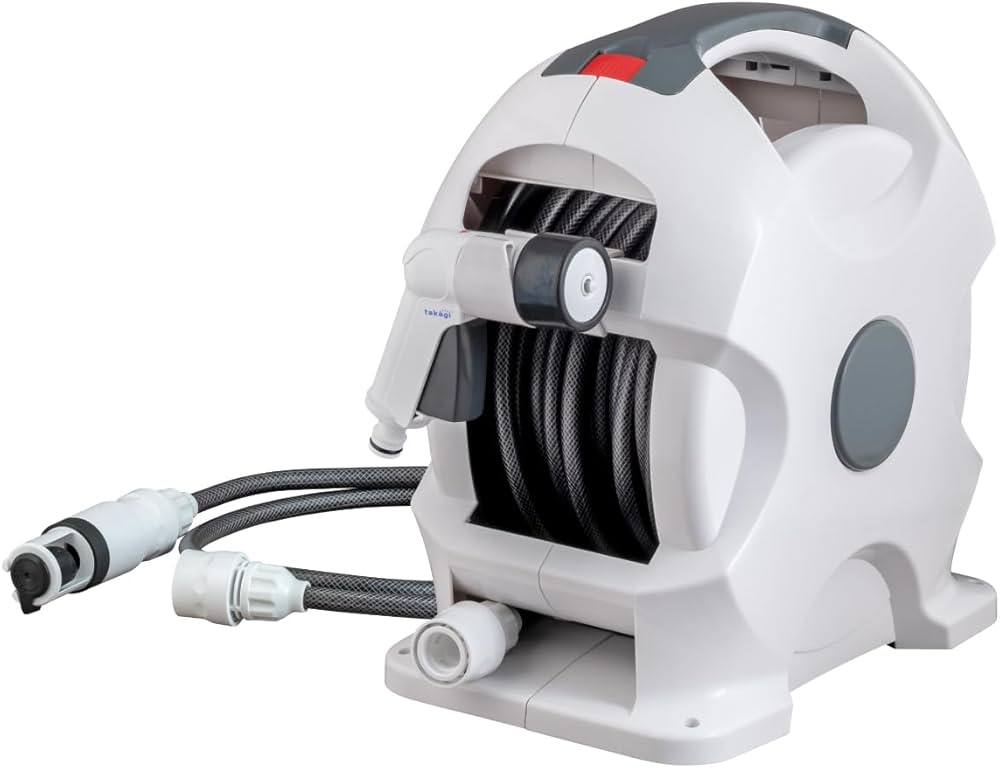 SKTOKI自動巻き上げ散水ホースリール GARDENA ホース ホースリール 散水ホース 洗車ホース 水撒きホース