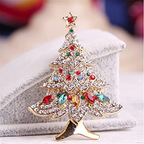 Colorful Crystal Christmas Tree Brooch Pin Vintage Christmas Tree Brooch for Women Girls (Color) Durability and Fashion4