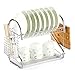 Escurridor Platos De 2 Niveles, Estante para Platos de Acero Inoxidable con con Bandeja de Goteo, Soporte para tazón, Palillos, Soporte para Tabla de Cortar(44 * 26.5 * 11.5cm)