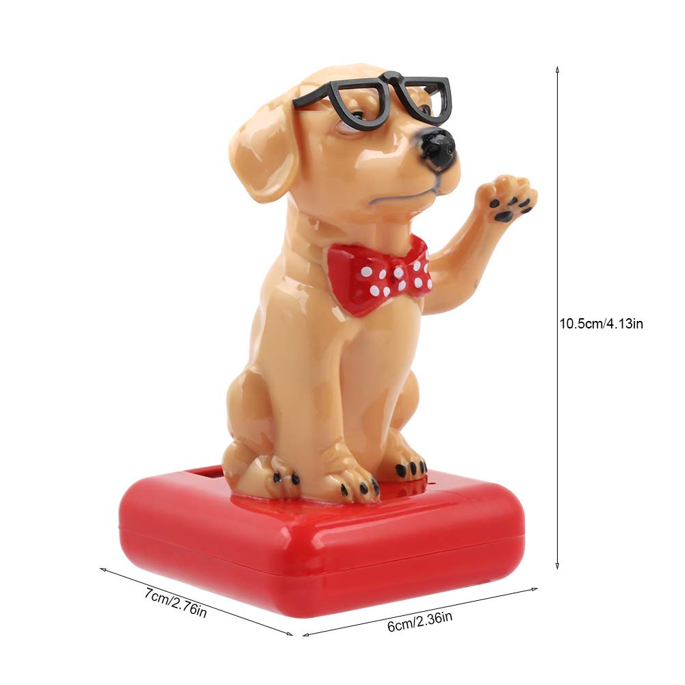 Ymiko Car Decoration, Solar Car Decor Mini Happy Adorable Waving Dog with Swing Arm Solar Powered Swing Dog Powered Ornament for Home Decor Accessories Table Ornament (Golden Retriever)