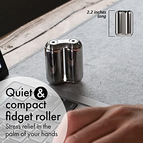 Image of ONO Roller - Handheld Fidget Toy for Adults | Help Relieve Stress, Anxiety, Tension | Promotes Focus, Clarity | Compact, Portable Design (Natural, Mini Size - Stainless Steel)
