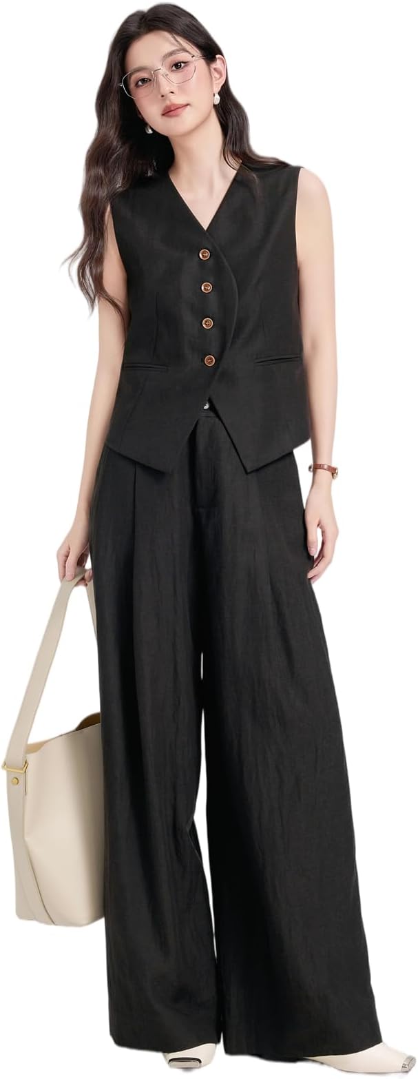 Women's Gilet Suit, Pant Suit, Vest, Slacks, 2-Piece Set, Ceremony, Suit, Formal, Women, Office, Business, Recruiting, Plain Set Up, Interview, Work Commute, School Entrance Ceremony