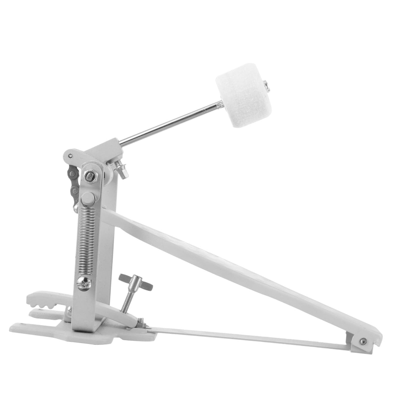 Pedale Singolo per Batteria Grancassa in Metallo Argento, Pedale per Batteria Elettronica e Acustica, per Pratica e Accessori per Batteristi