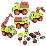 Toyland® 4er-Set – 11 cm (4,3 Zoll) DIY-Landwirtschaftsfahrzeuge und Schraubendreher – Bauen Sie Ihre eigenen Landwirtschaftsfahrzeuge zusammen und Bauen Sie sie – Spielzeug-LKW