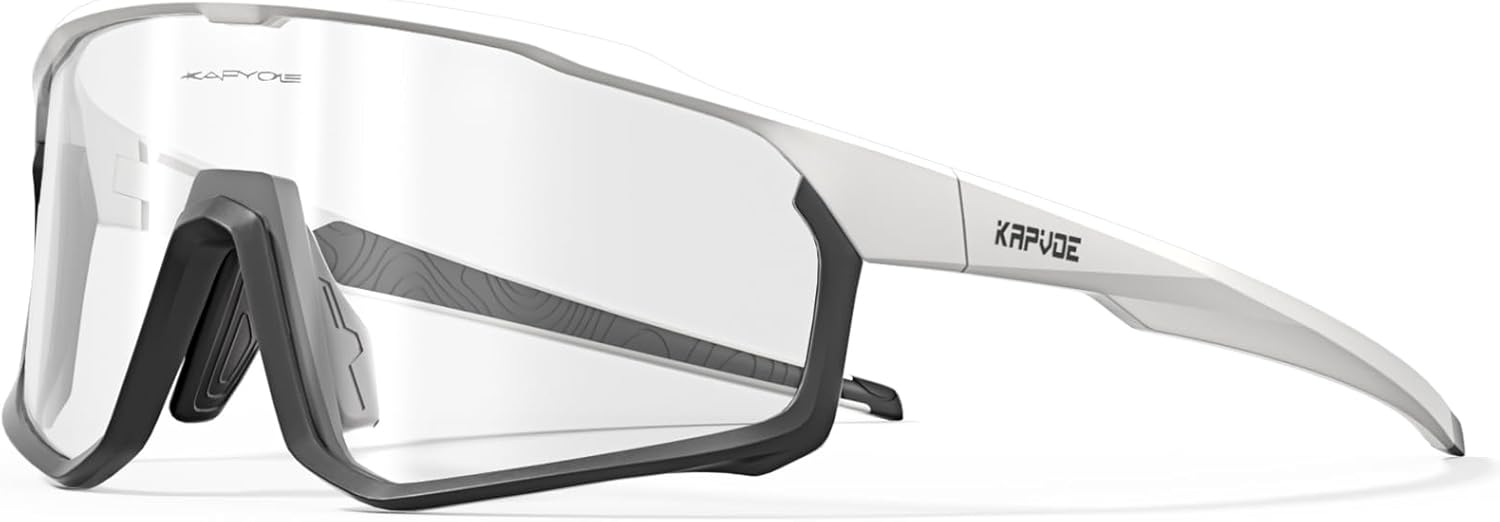 KAPVOE Photochromic Cycling Glasses Men Women Clear Mountain Bike Sunglasses MTB Sports Transition Triathlon Running - K93