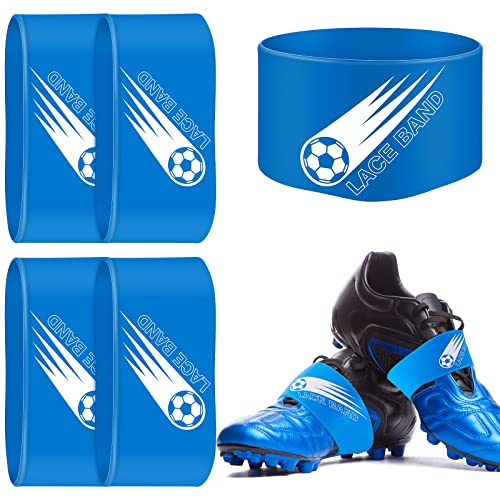 Patelai 4 Pcs Soccer Lace Band Cleat Cover Youth Adult, Kids, Blue
