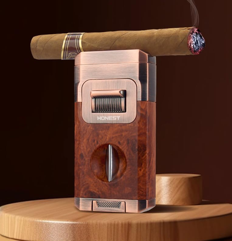 Encendedor de antorcha doble para cigarros sin combustible miniatura 4