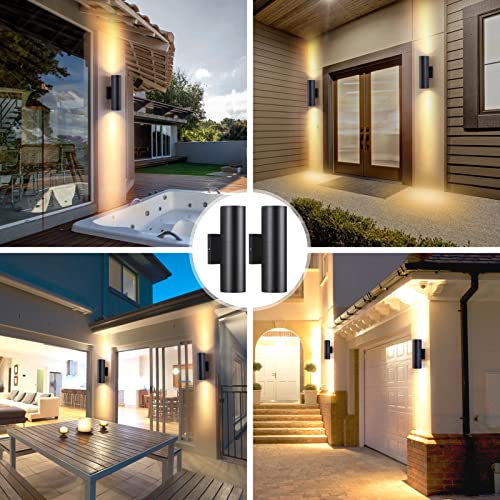 Dakaful Outdoor Wall Lights 2 Packs, Integrated Led Cylinder Up Down 12W 2700K Modern Aluminum Light, Waterproof Exterior Light For Porch Patio Door thumb #5