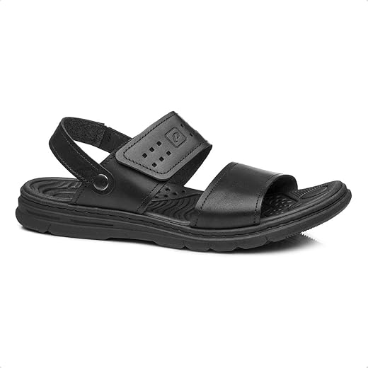 Sandalia Pegada Em Couro Ref 134203-03 Preto 044