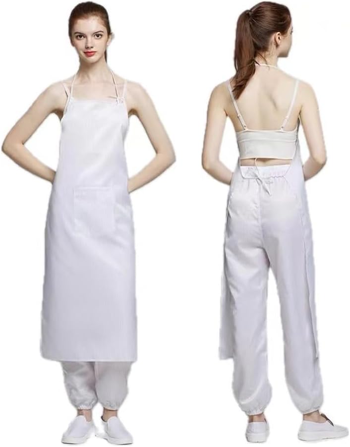 10 Pack AntiStatic Apron,ESD Safe Dust-Free,Anti-Static for Electronics Clean Room Lab,Insulation Protection,Workshop Protective,Unisex,White Color