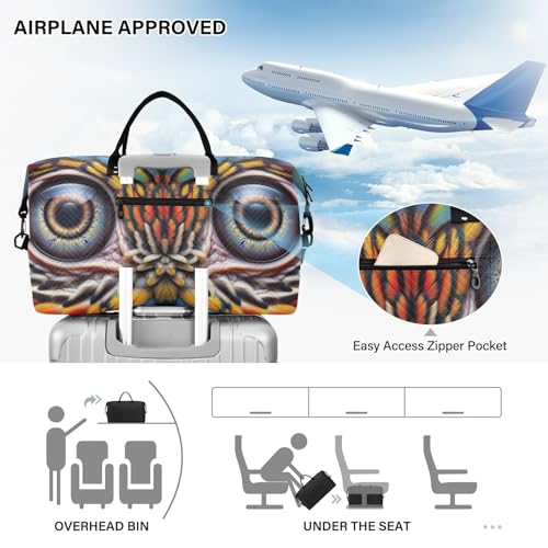 Large Foldable Travel Duffel Bag, Waterproof Gym Bag for Men & Women, Carry-On Luggage Weekender Overnight Bag, Macaw Eye Closeup4
