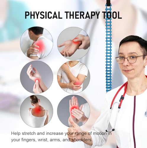 Shoulder Pain Relief Wooden Finger Ladder. Shoulders/Fingers/Joints Physical Therapy Ladder. Blue Hand Therapy Ladder for Rehabilitation. Physical Therapy Equipment For Chronic Muscle Pain - Thumbnail 4