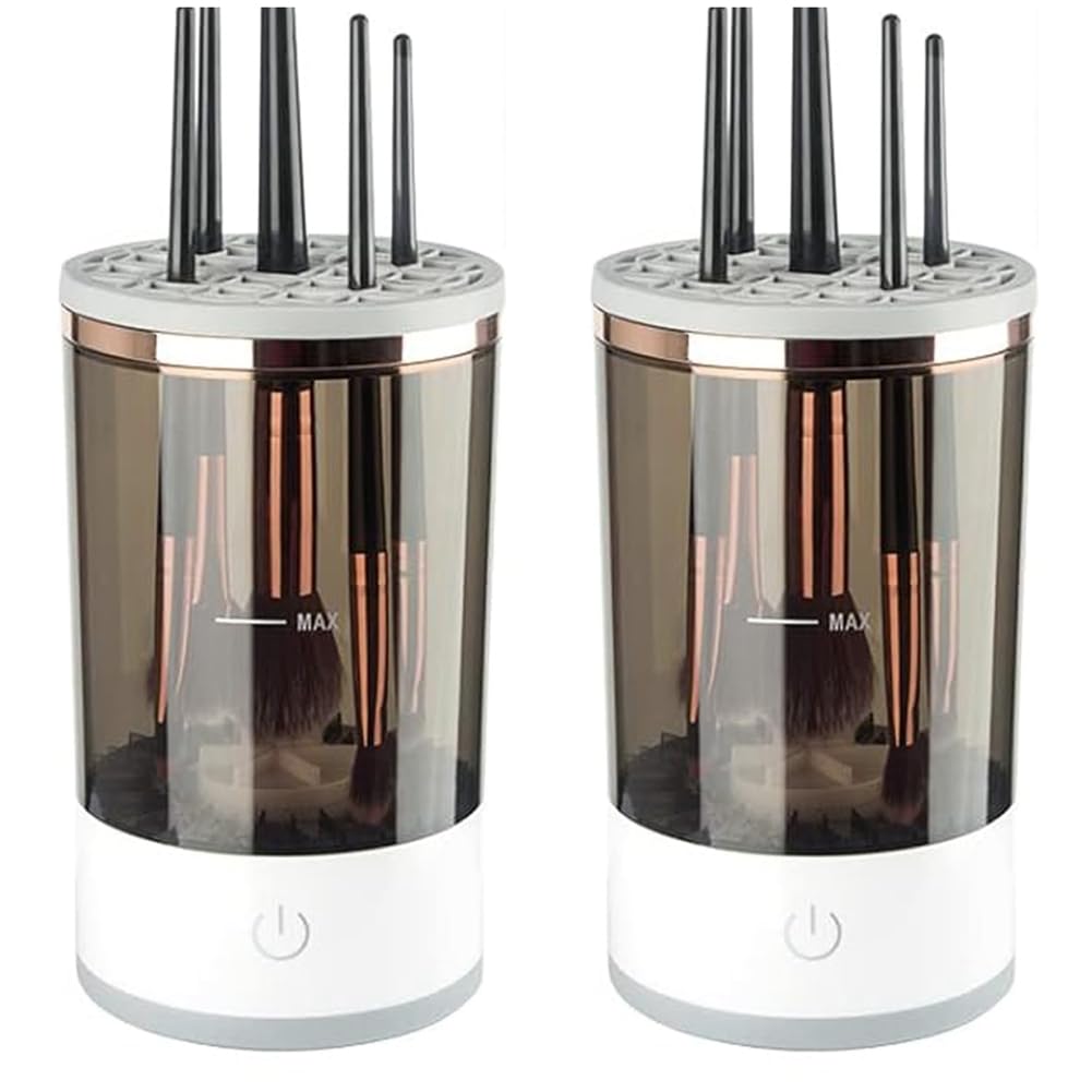 Runioney Limpiador de Brochas Maquillaje EléCtrico Limpiador Brochas CosméTicas AutomáTico Herramientas Brochas de Maquillaje para Todos los TamañOs Juego Brochas de Maquillaje de Belleza