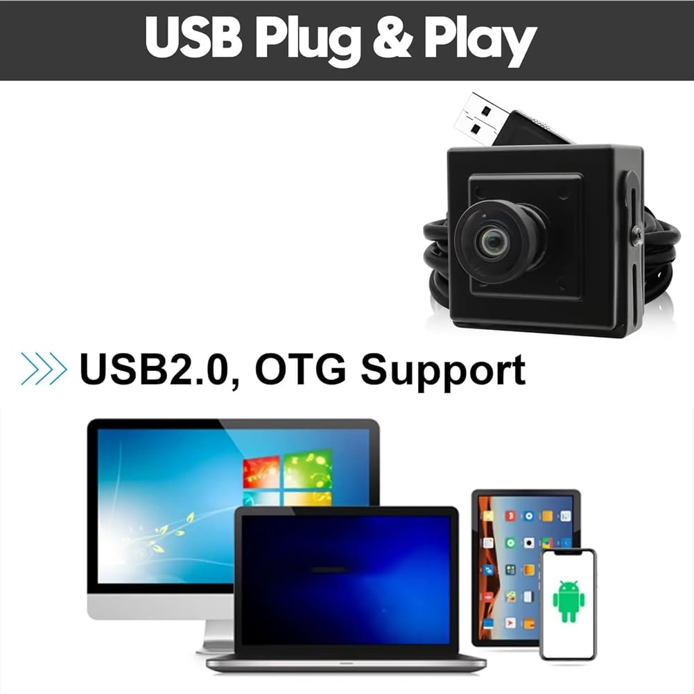 Amazon.co.jp: Wsikafxn 2.1mmレンズ搭載の120度広角4MP USBカメラ