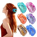 AgagaQx Entenschnabel Haarspangen Damen, 6 Stück Haarklemmen Groß, Haarklammer Flach Einzigartig, Schnabel Haarspange Rutschfest, Elegant Flat Claw Clip, Haarspange Flach Stabil für Dickes Dünnes Haar