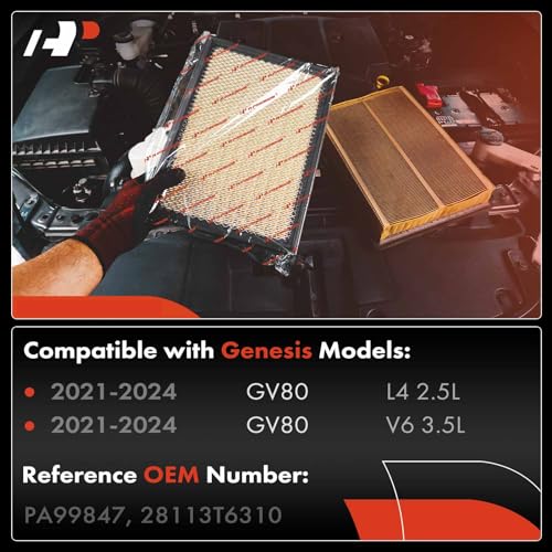 A-Premium 2-PC Engine Air Filter Compatible with Genesis GV80 2021 2022 2003 2024, 2.5L 3.5L, Replace# 28113T6310, PA99847 by A-Premium - Used condition - Image 5