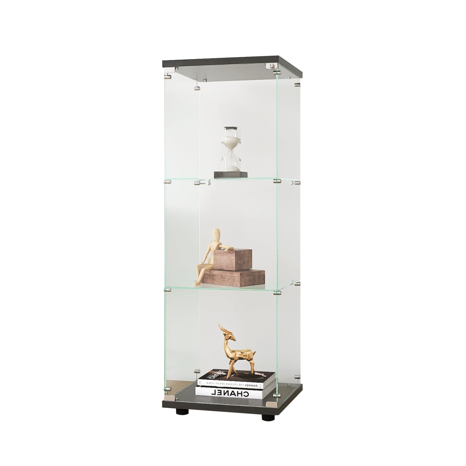 Jeerbly Vetrina in vetro, vetrina monopanta per soggiorno, camera da letto, ufficio, blg-15