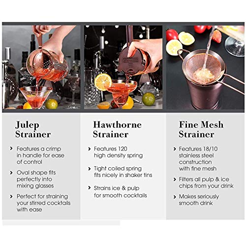 Set coctelera de acero inoxidable para bartender 11 piezas miniatura 5
