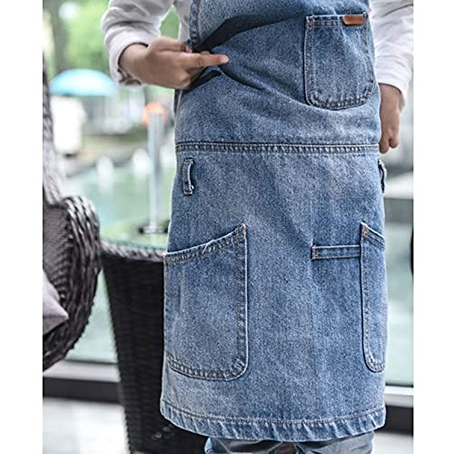 Grembiule in Denim Blu, Grembiule per lavori Artigianali, Pittura, Pasticceria, Cucina, Abbigliamento da fiorista, Barista, Abbigliamento da Lavoro