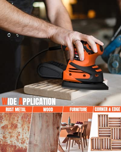 Dwt Detail Sander, 1.5A 15000 Opm Electric Sander With 24Pcs Sandpapers thumb #7