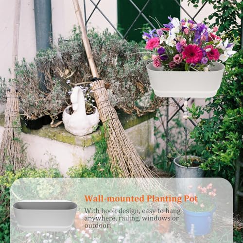 Jardinière de balustrade suspendue en plastique résistant facile à accrocher - 4