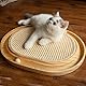 CheerPals Sisal Kratzbrett - 2-IN-1 Katzen Spielzeug, Massives Kiefernholz & Natürliche Sisal Pad & Katzenminzekugeln - 43x33x3cm Kratzmatte für alle Katzen Spielen, Entspannen