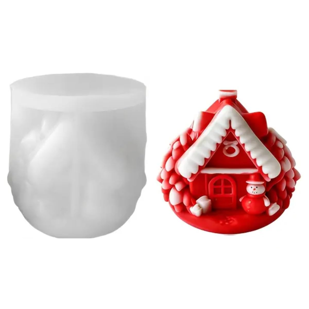 3D Christmas House Silicone Mould Christmas House Candle Molds for Baking Chocolate Candy Xmas Cake Theme Decoration Cupcake Candle Wax Melts Aromatherapy Gypsum Molds-image-29