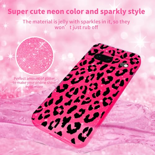 Coque Google Pixel 7 paillettes cadeau léopard pour fille - 3