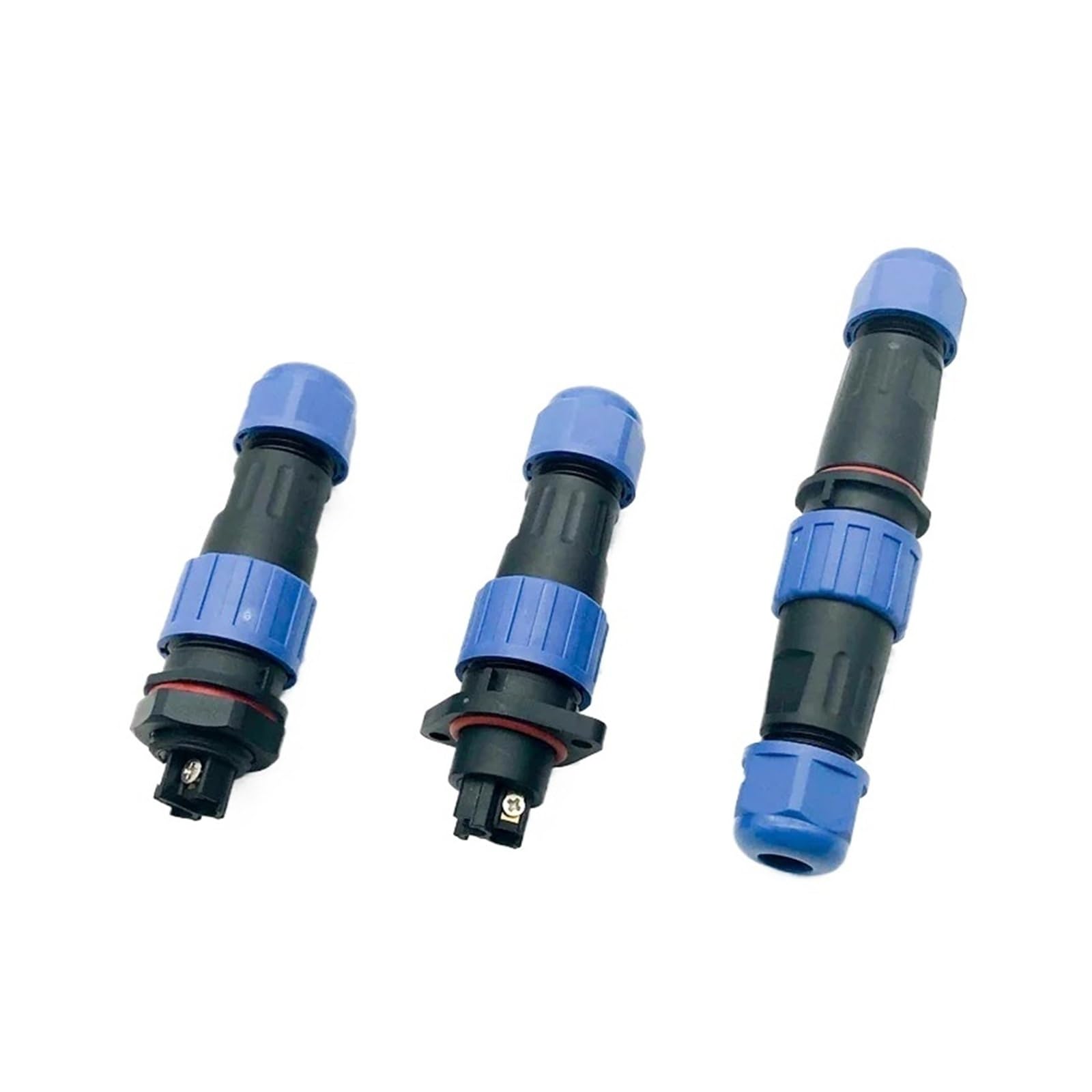 Conector macho impermeable LD16 sin soldar, terminal de tornillo 4 pines