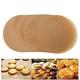 Unbleached Parchment Paper Cookie Baking Sheets,8 Inch Premium Brown Non-stick Parchment Paper Liners for Round Cake Pans Circle, 100 Count