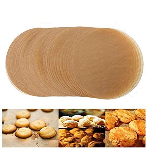 Unbleached Parchment Paper Cookie Baking Sheets,8 Inch Premium Brown Non-Stick Parchment Paper Liners for Round Cake Pans Circle, 100 Count