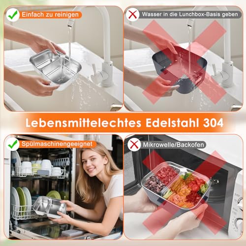 Czoele 100W Elektrische Lunchbox Speisenwärmer Auto 3 IN 1(12V/24V/220V) 1,8L mit Gabel Löffel Abnehmbare Edelstahl Heizungs Lunchbox Elektrisch Brotdose Tragbarer Warmhaltebehälter (BLAU)