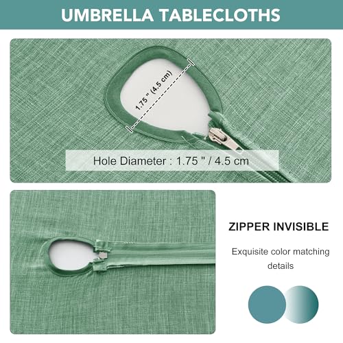 LUSHVIDA Outdoor Tablecloth with Umbrella Hole, Natural, 60 Inch Round by LUSHVIDA - Used condition - Image 3