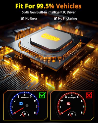 Image of FORENNER H11 H9 H8 Light Bulbs, 7th-Gen 60000LM 1200% Fog Lights, 1:1 Size 6500K White, IP68 Waterproof 70000Hrs+ Lifespan, Plug N Play, Back Up Light Assemblies Pack of 2