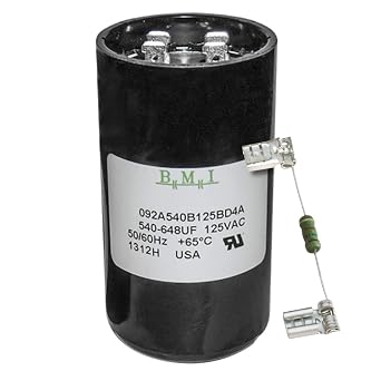 540-648 uF x 110 125 VAC - BMI/USA Start Capacitor # 092A540B125BD4A with Bleed Resistor