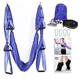 yoga hammock, set di altalena per yoga, ultra forte, antigravità, yoga, fionda/strumento di inversione per palestra, casa fitness (viola chiaro e viola scuro)