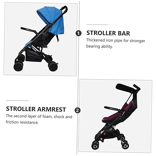 Miniatura 7 de Hohopeti Cochecito de bebé, parachoques universal para cochecito de bebé, accesorios de cochecito para recién nacido, mango universal de piel