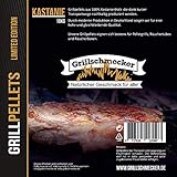 Grillschmecker Grillpellets Kastanie 10kg - Holzpellets aus 100% Kastanienholz für Pelletsgrill, Räucherboxen und Smoker